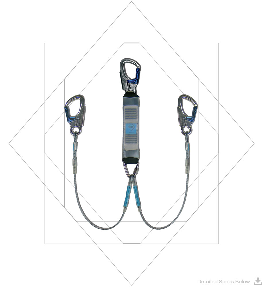 Steel Wire Rope Energy Absorbing Y Lanyard