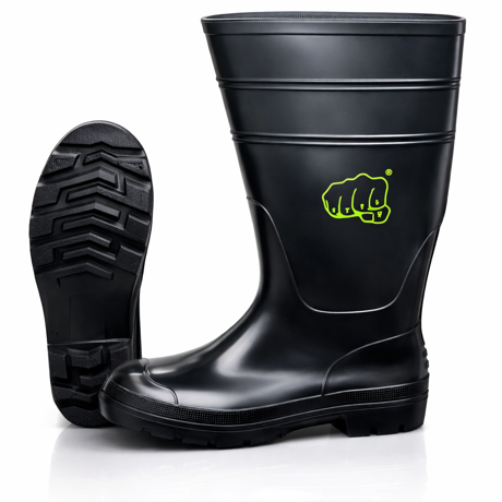 STEIF GUMBOOTS BLACK-Anti Slip Sole