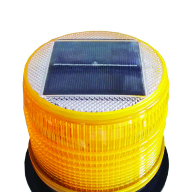 SU-1800R Solar Strobe Light Amber -High Visible Solar Powered Amber LED Strobe Beacon Warning Light with Magnet