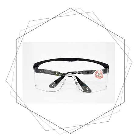 TF007 Black Frame Safety Spectacles with inclination system and adjustable temple length