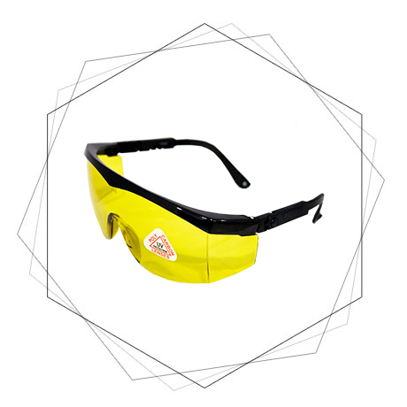 TF007 Black Frame Safety Spectacles with inclination system and adjustable temple length