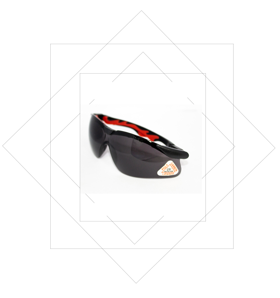 TF212 Black Red Frame Safety Spectacles- Dust eye protection, UV protection, Half frame, Light weight eye protection goggle..