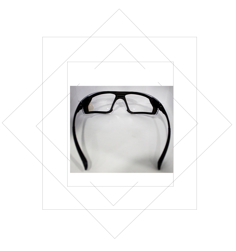 TWF002A Black Strip Safety Spectacles- Dust blocking gas kit, Anti scratch, UV protection safety glass
