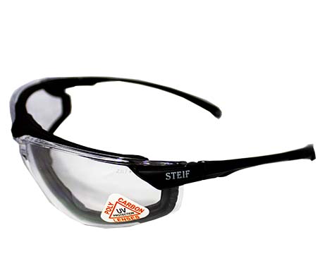 TWF002A Black Strip Safety Spectacles- Dust blocking gas kit, Anti scratch, UV protection safety glass