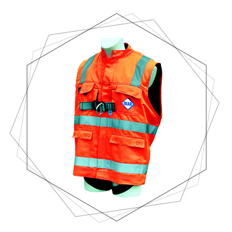 Warning Jacket with integral Safety and Rescue Harness IKWA