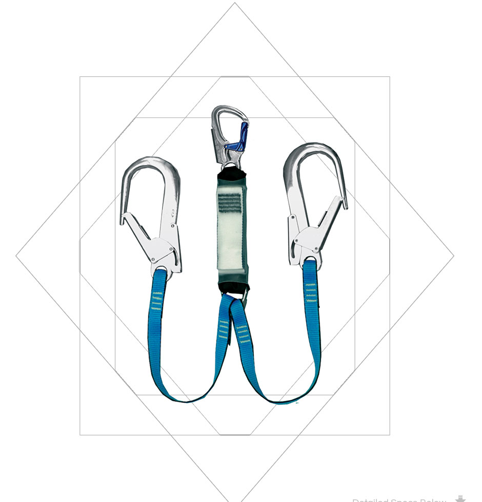 Webbing Energy Absorbing Y Lanyard (Large double action hook)