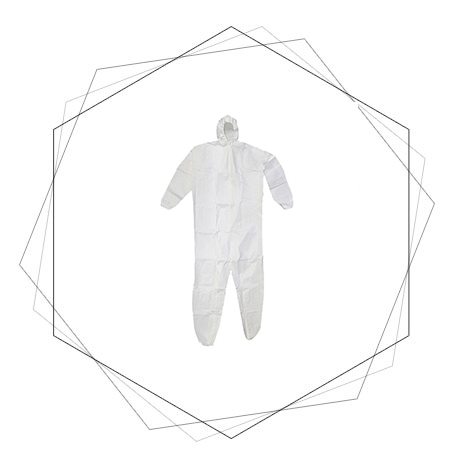 White P.P. Non-Woven Coverall.