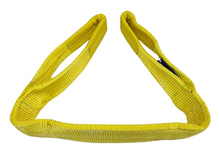  Yellow Webbing Sling Double ply Flat eye lifting belt Safety Factor 7-1 Fall protection Safety webbing sling